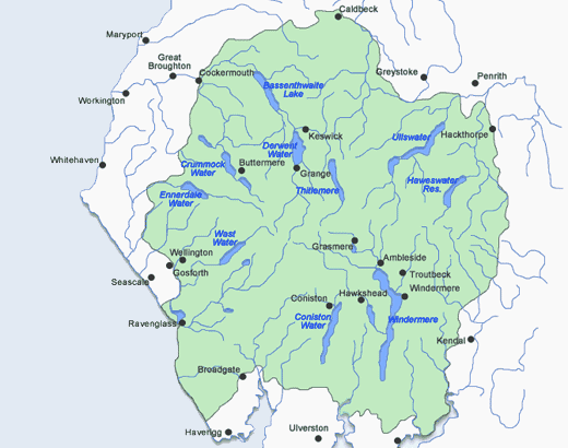 Map of the Lake District