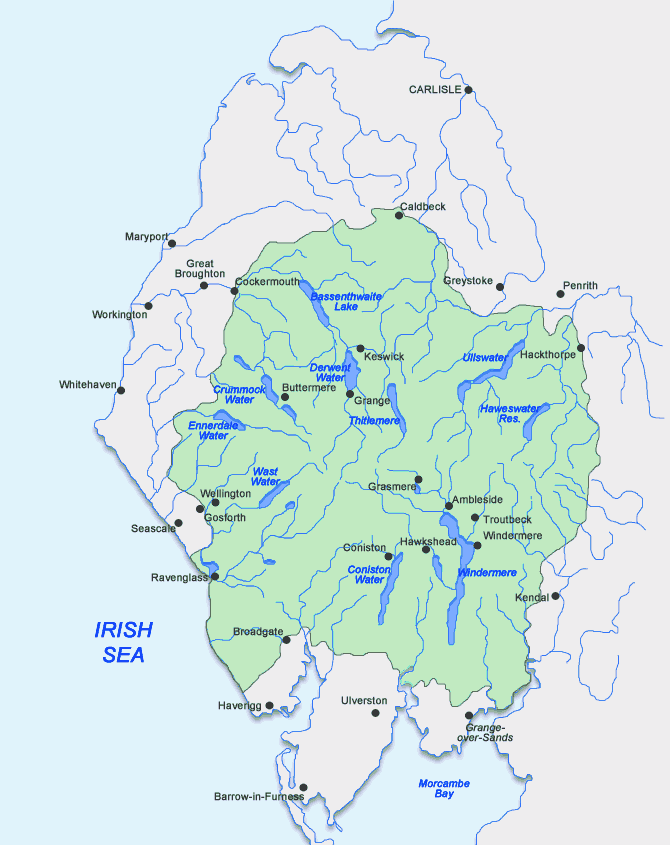 Lake District Map Illustrated Cumbria The Lake District Map Print Lake District Map Illustrated Cumbria The Lake District Map Print